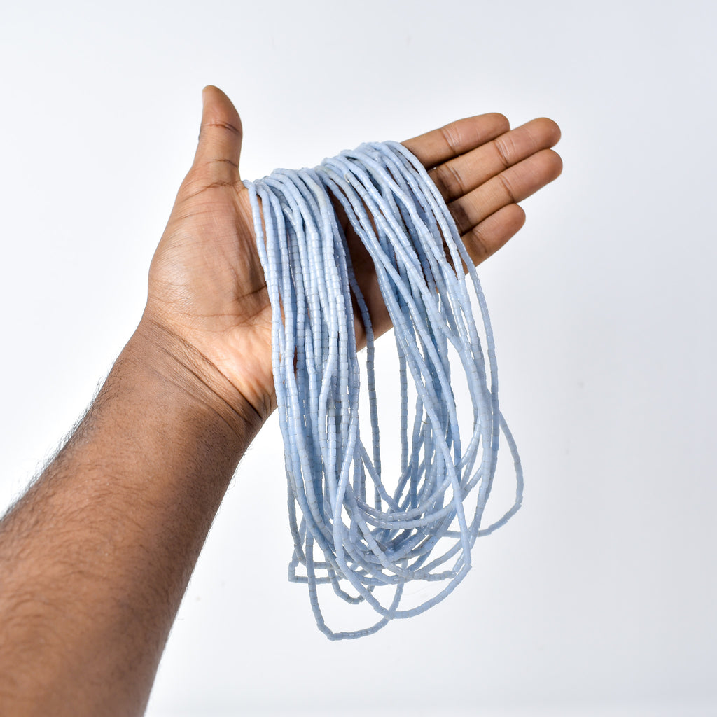 20 Strands Tile Blue Trade Beads