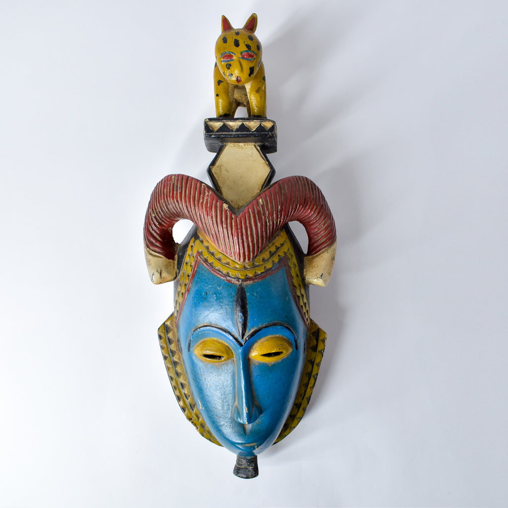 Guro Figural Portrait Mask with Leopard Côte d'Ivoire