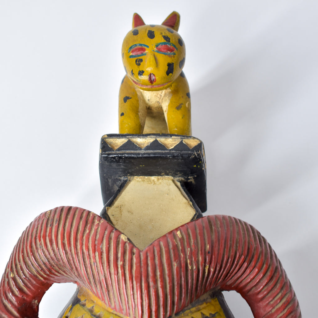 Guro Figural Portrait Mask with Leopard Côte d'Ivoire