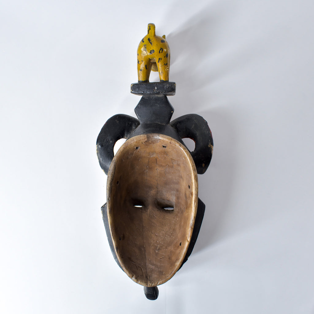 Guro Figural Portrait Mask with Leopard Côte d'Ivoire