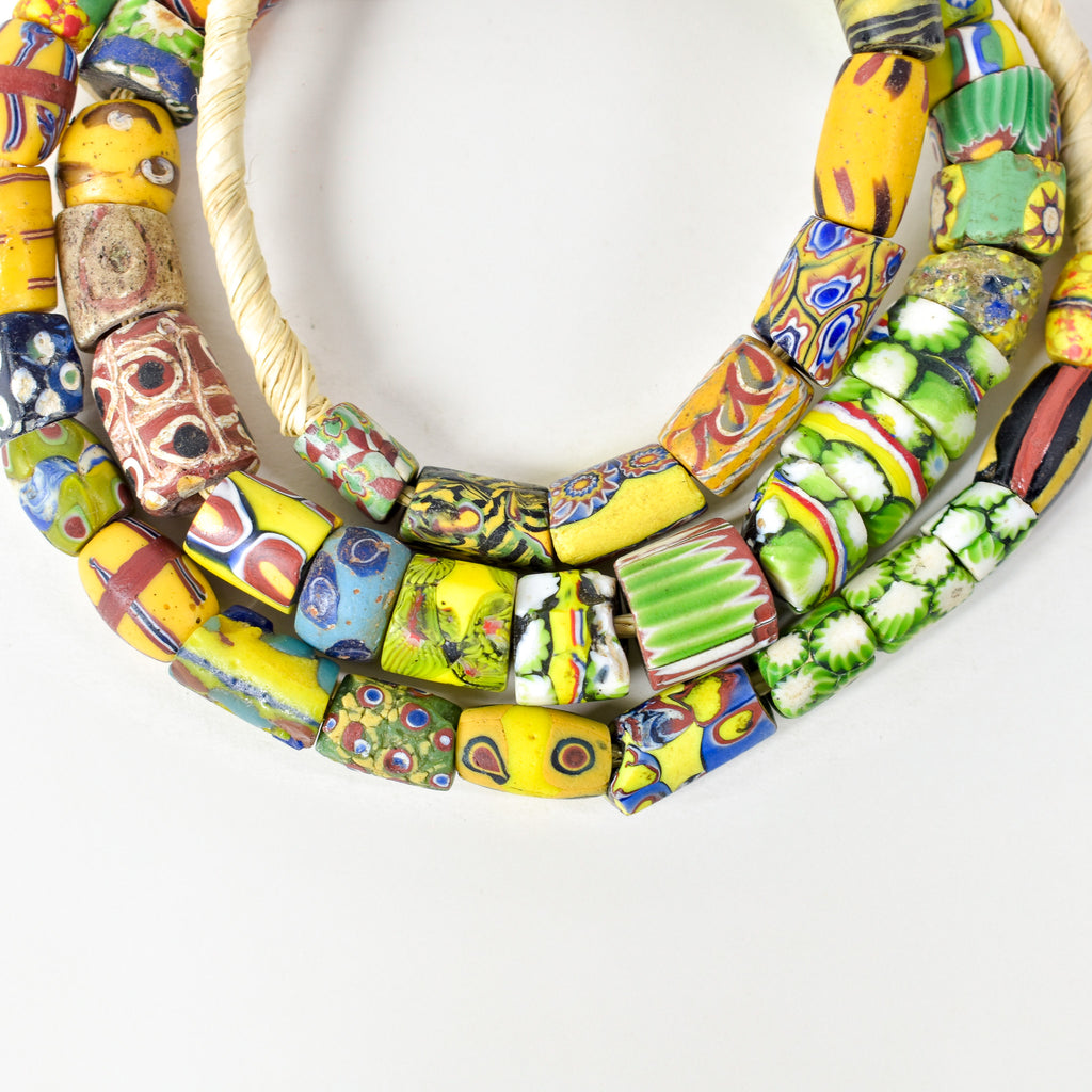 Mixed Venetian Trade Beads 32 Inch