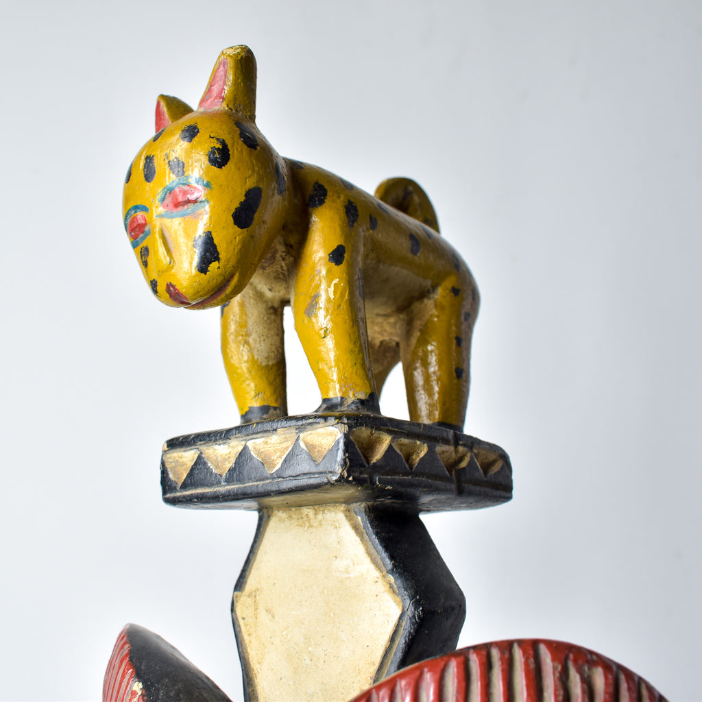 Guro Figural Portrait Mask with Leopard Côte d'Ivoire