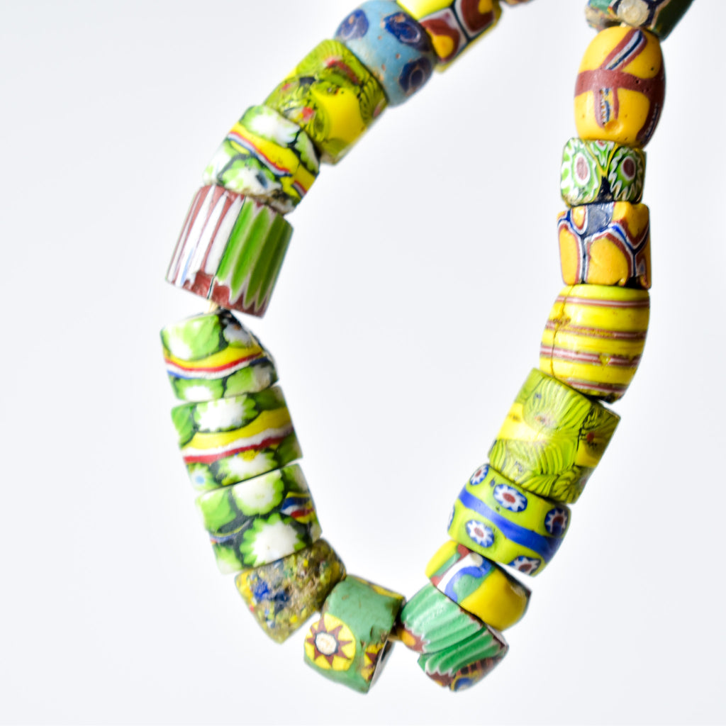 Mixed Venetian Trade Beads 32 Inch