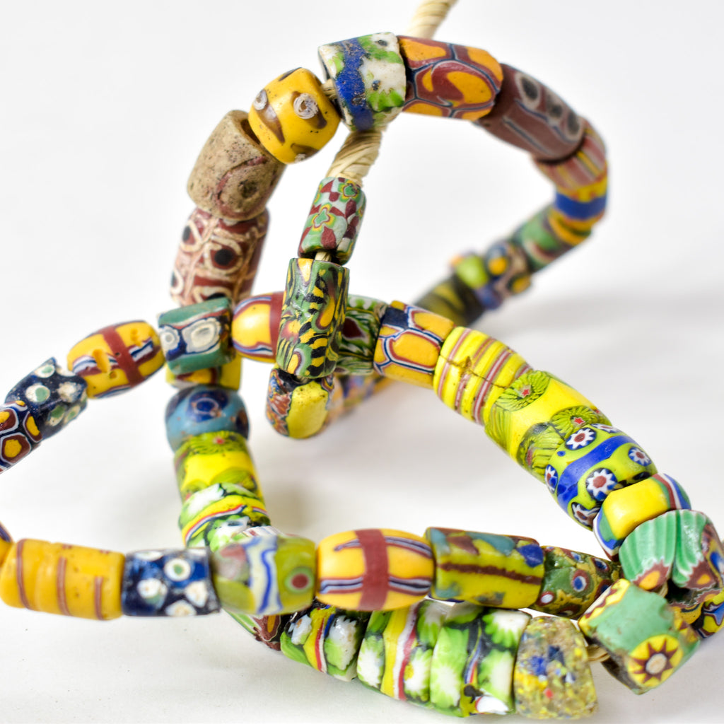 Mixed Venetian Trade Beads 32 Inch