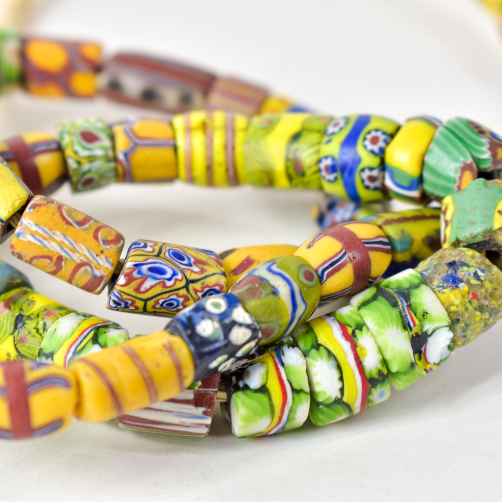 Mixed Venetian Trade Beads 32 Inch