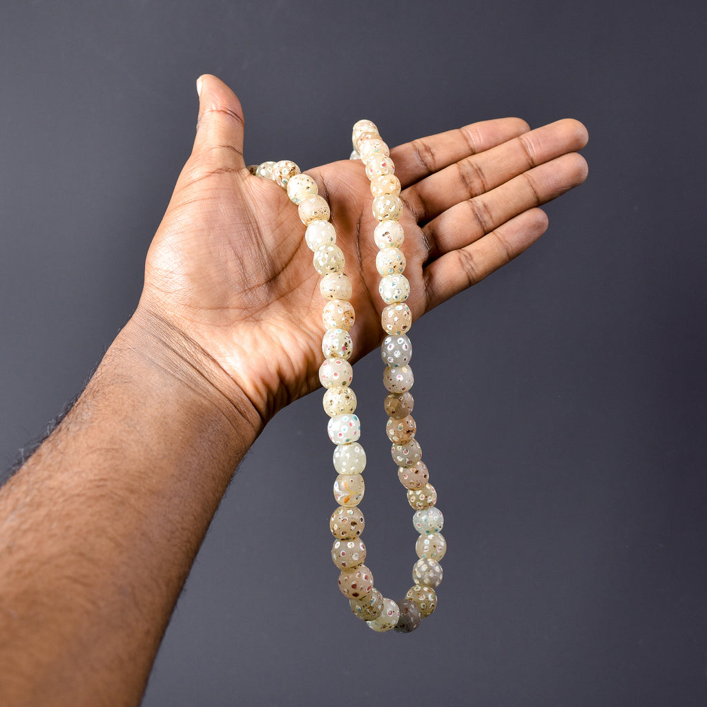 Venetian Skunk White Clear Trade Beads