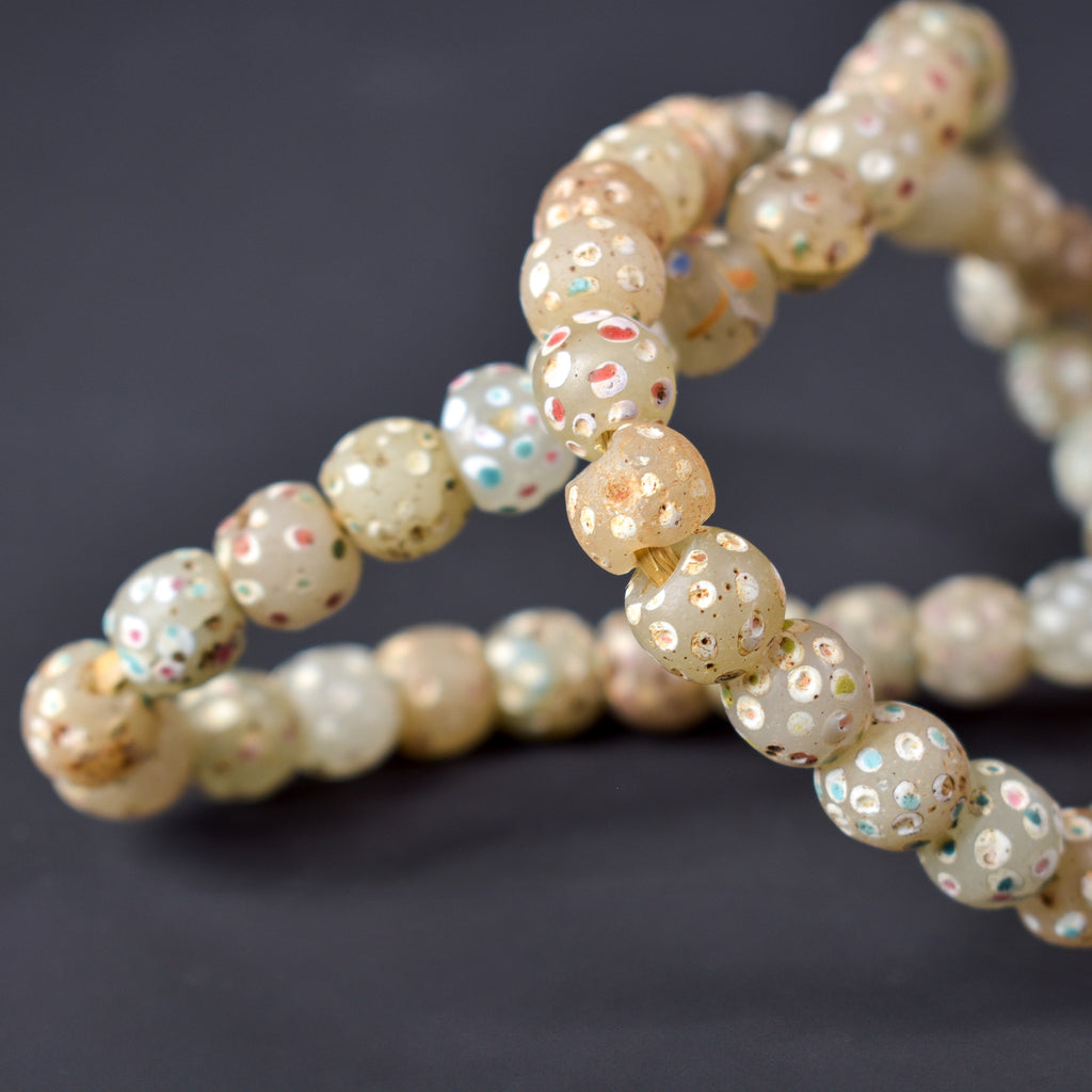 Venetian Skunk White Clear Trade Beads