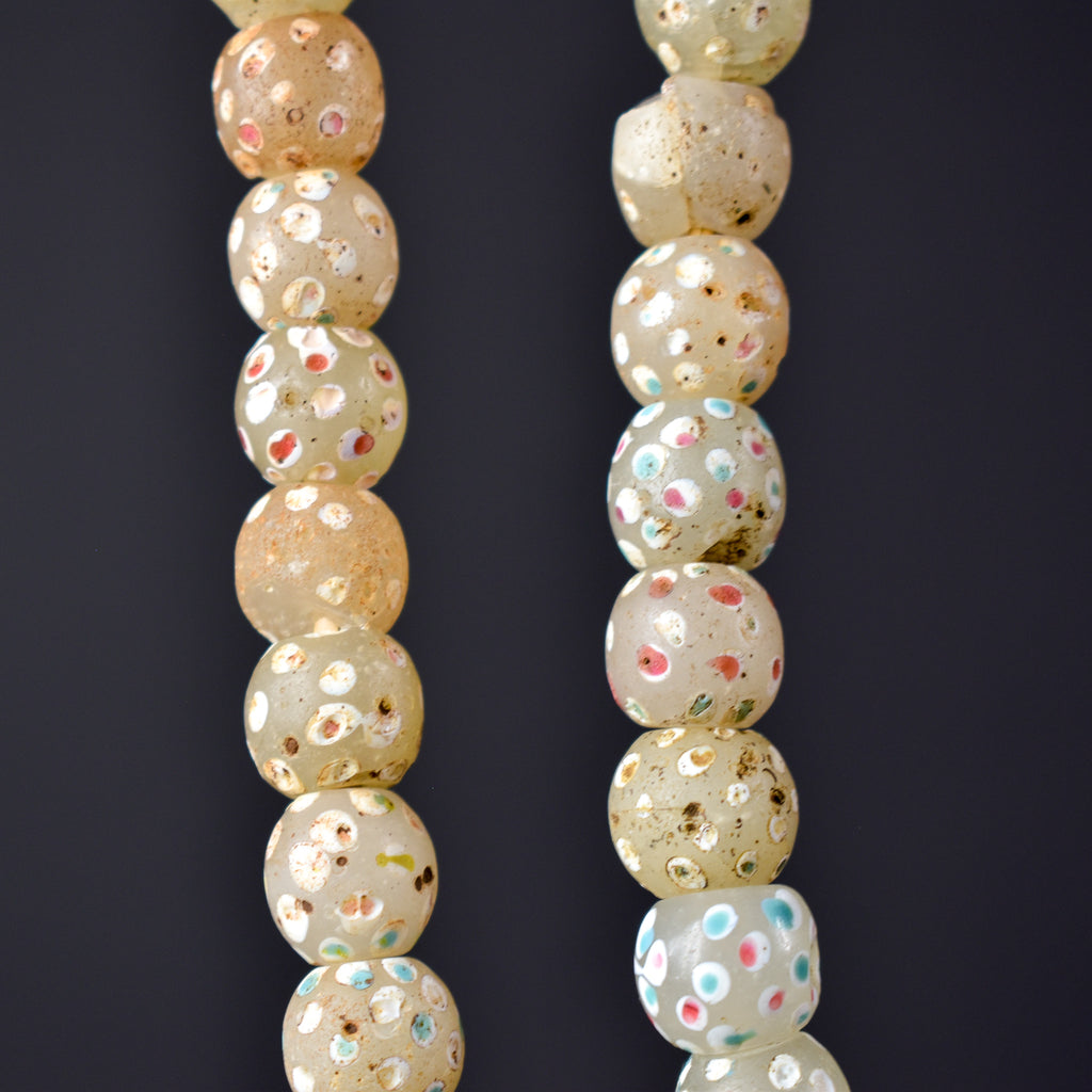 Venetian Skunk White Clear Trade Beads