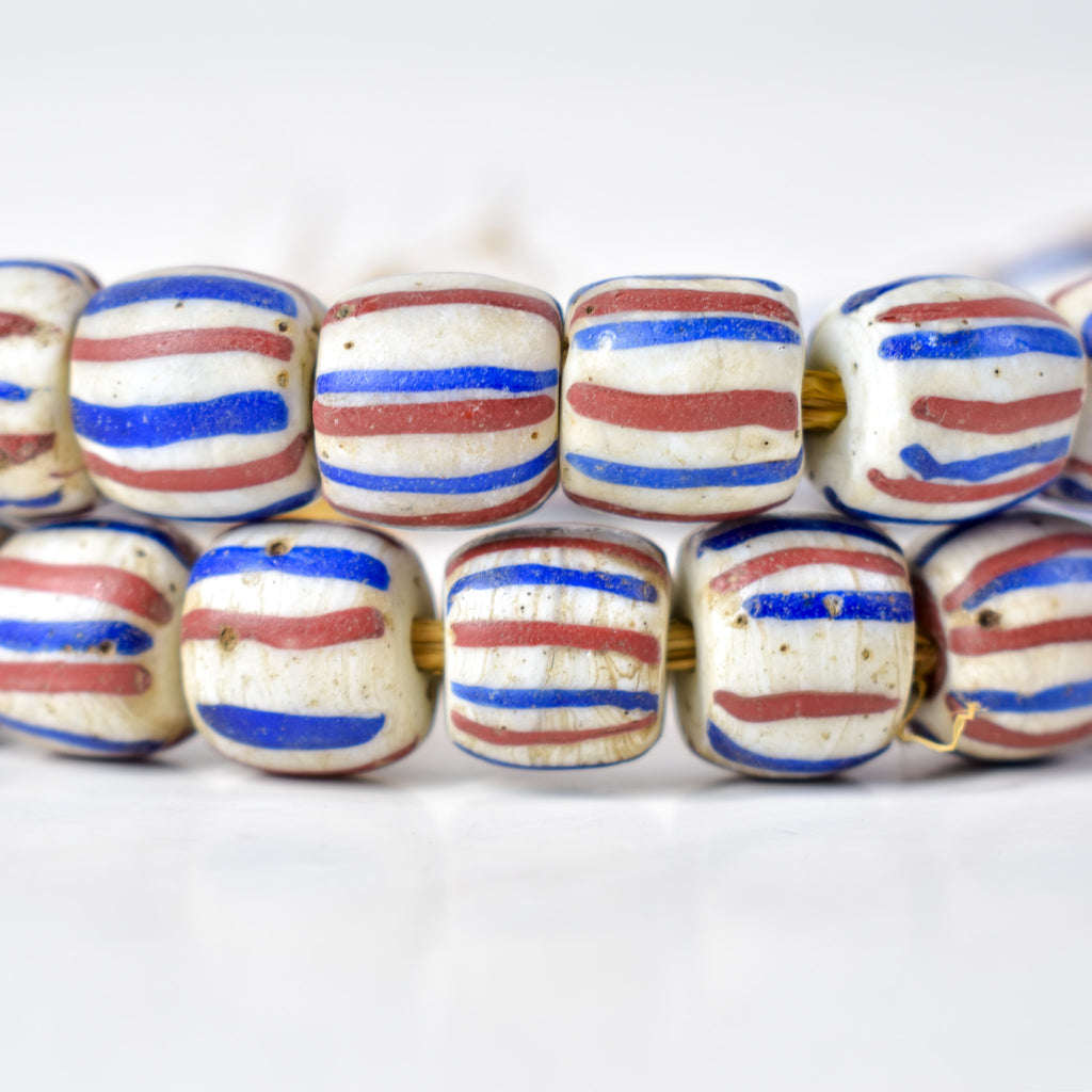 American Flag Venetian Trade Beads