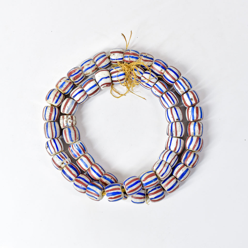 American Flag Venetian Trade Beads