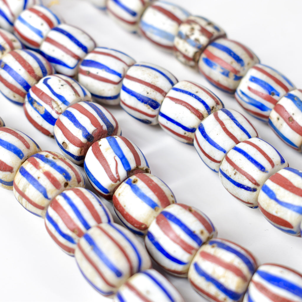 American Flag Venetian Trade Beads
