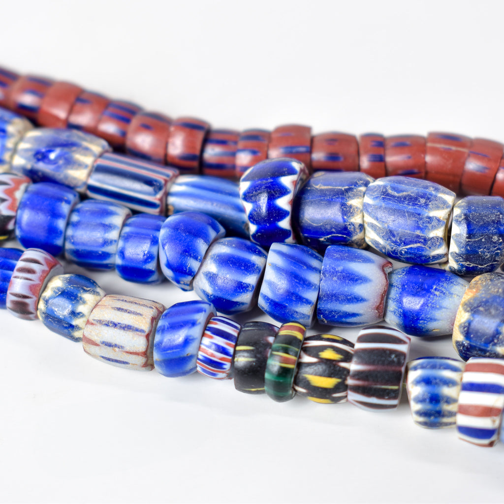 Old Chevron Venetian 4 Layer and Rare Awala Trade Beads 34 Inch
