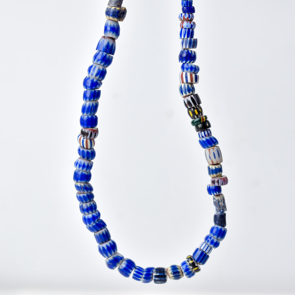 Old Chevron Venetian 4 Layer and Rare Awala Trade Beads 34 Inch