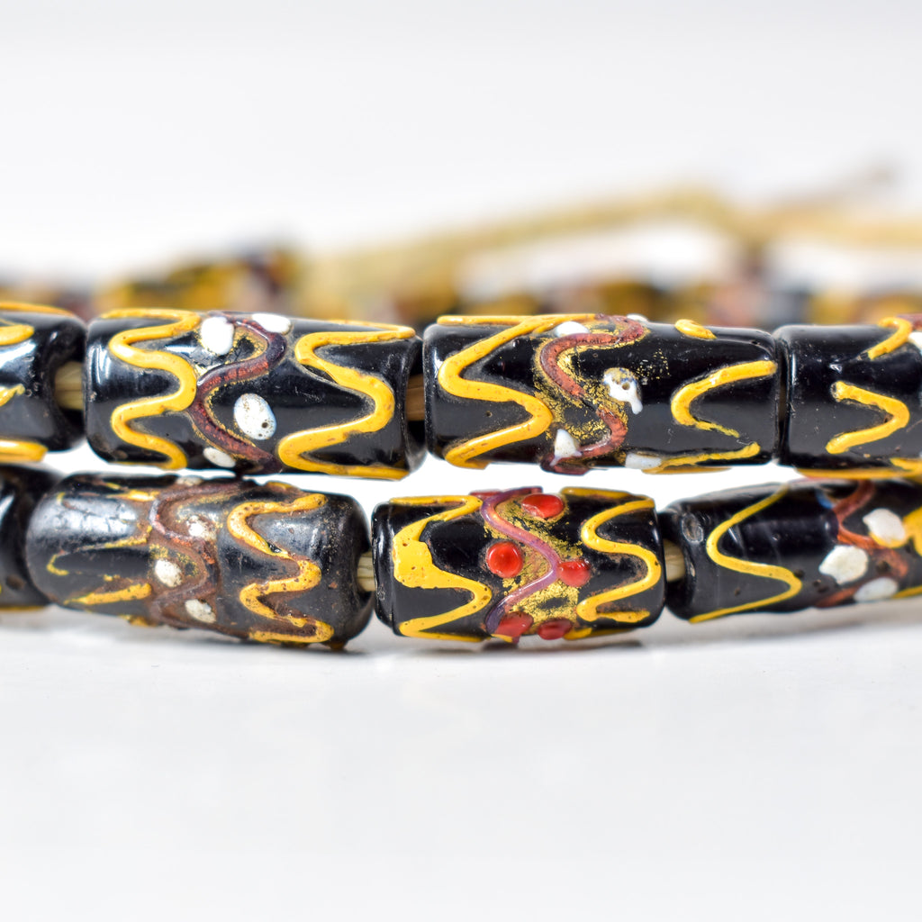 Wedding Cake Venetian Black Trade Beads