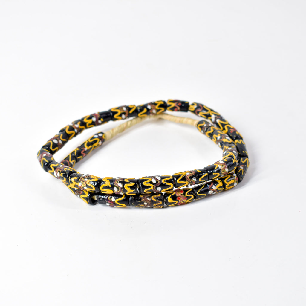 Wedding Cake Venetian Black Trade Beads