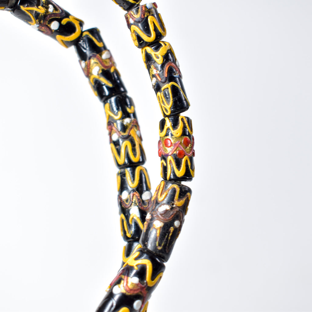 Wedding Cake Venetian Black Trade Beads