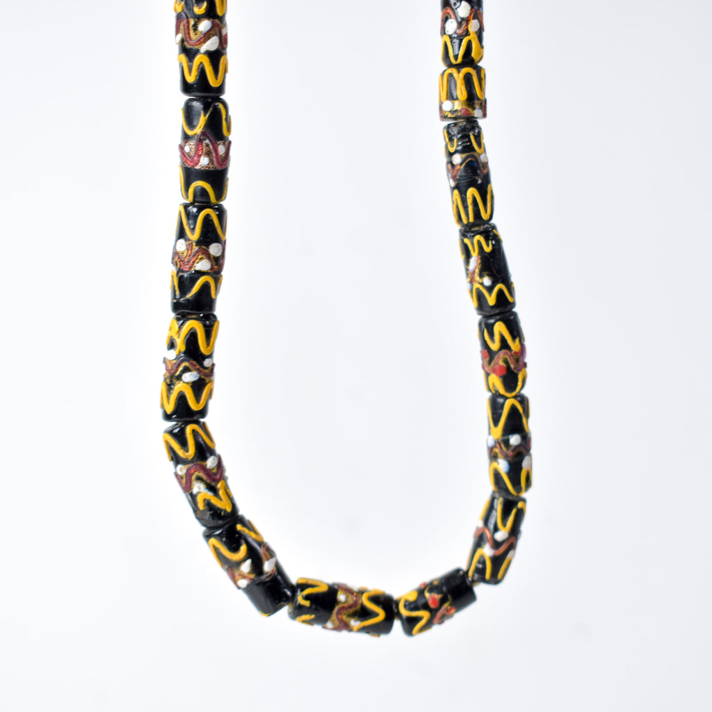 Wedding Cake Venetian Black Trade Beads