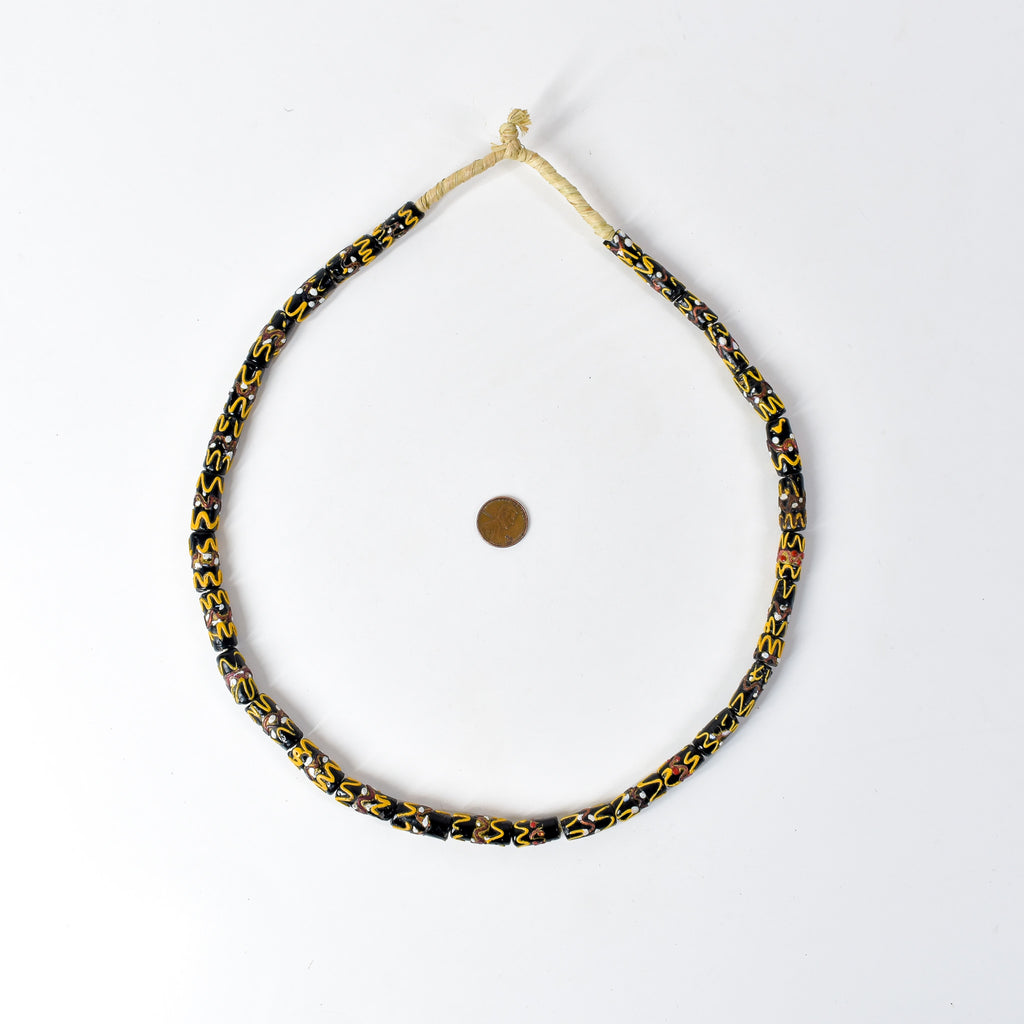 Wedding Cake Venetian Black Trade Beads