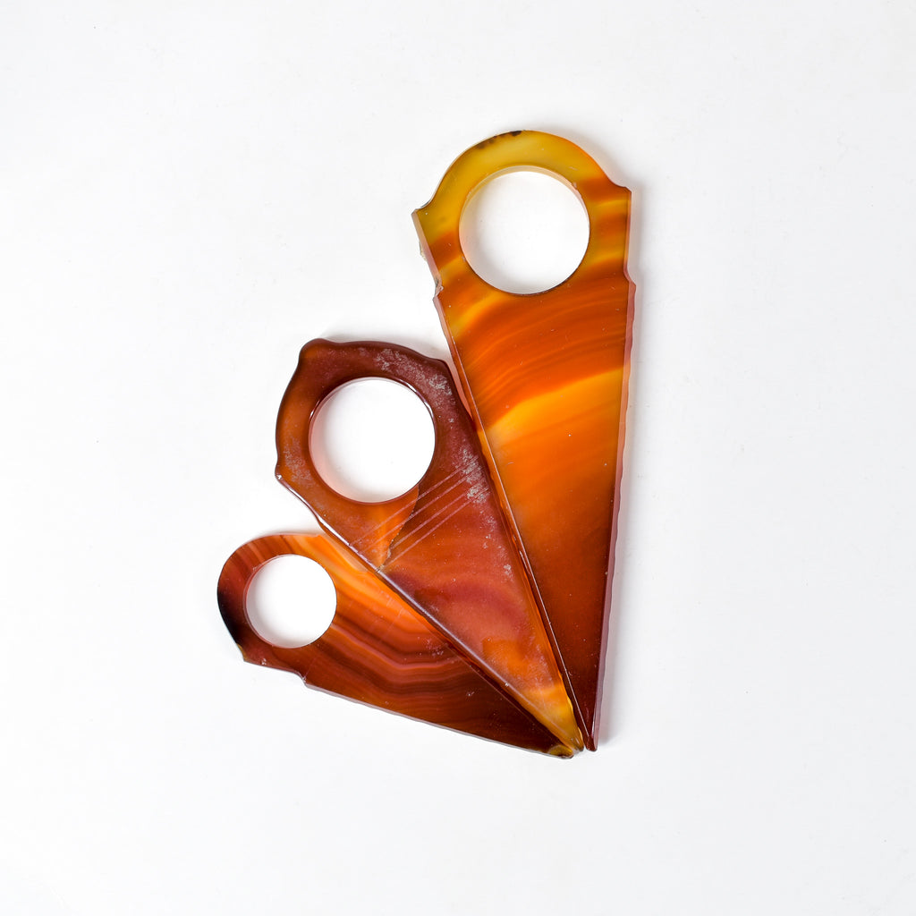 3 Carnelian Talhakimt Pendants