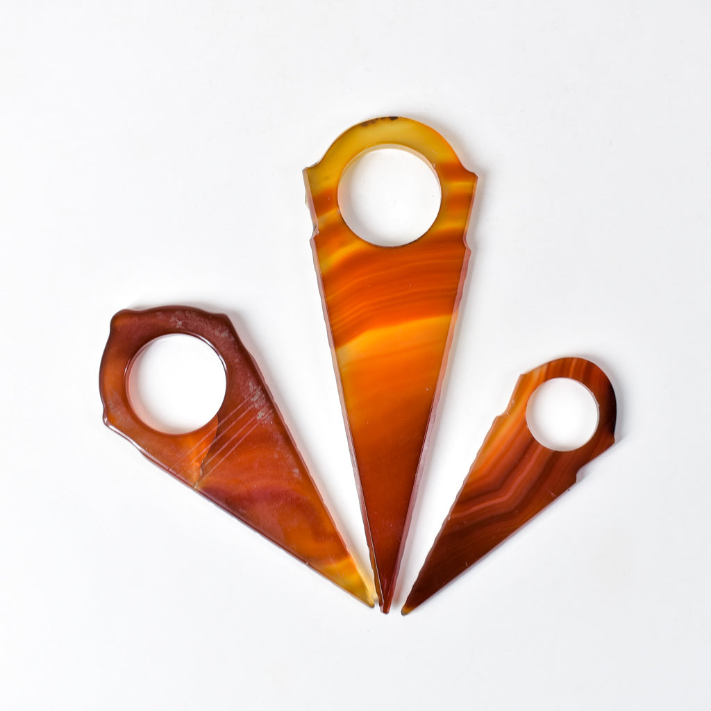 3 Carnelian Talhakimt Pendants