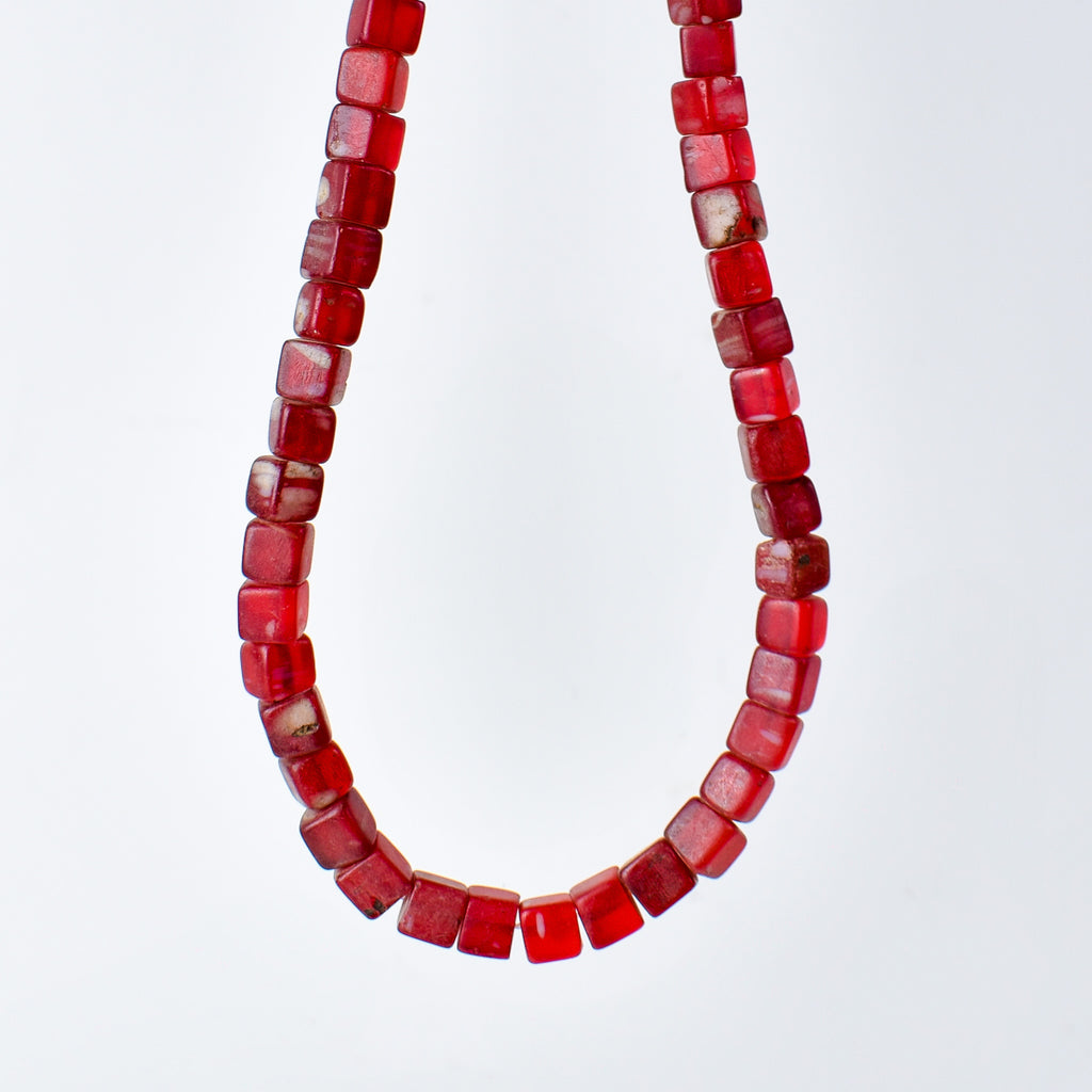 Red Kancamba Bohemian Cube Trade Beads