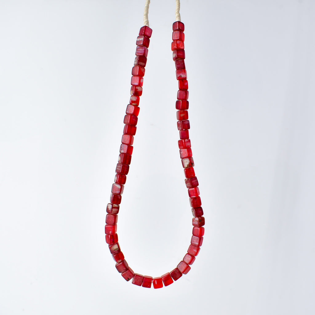 Red Kancamba Bohemian Cube Trade Beads