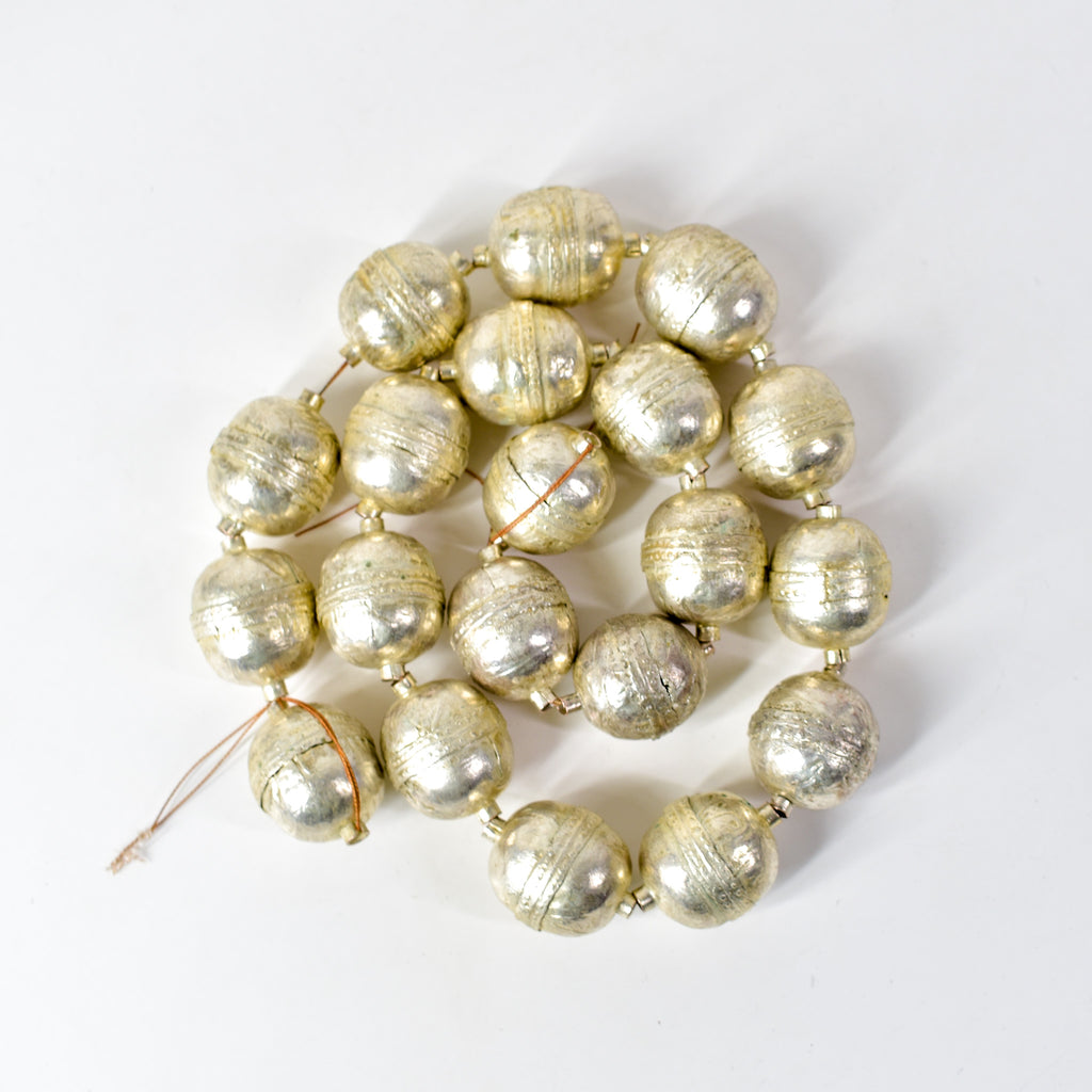 X-Large Ethiopian Silver Colored Metal Beads
