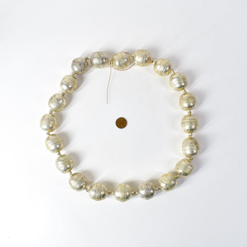 X-Large Ethiopian Silver Colored Metal Beads
