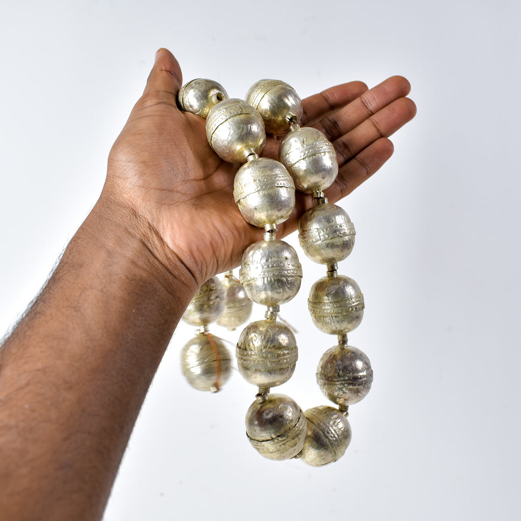 X-Large Ethiopian Silver Colored Metal Beads