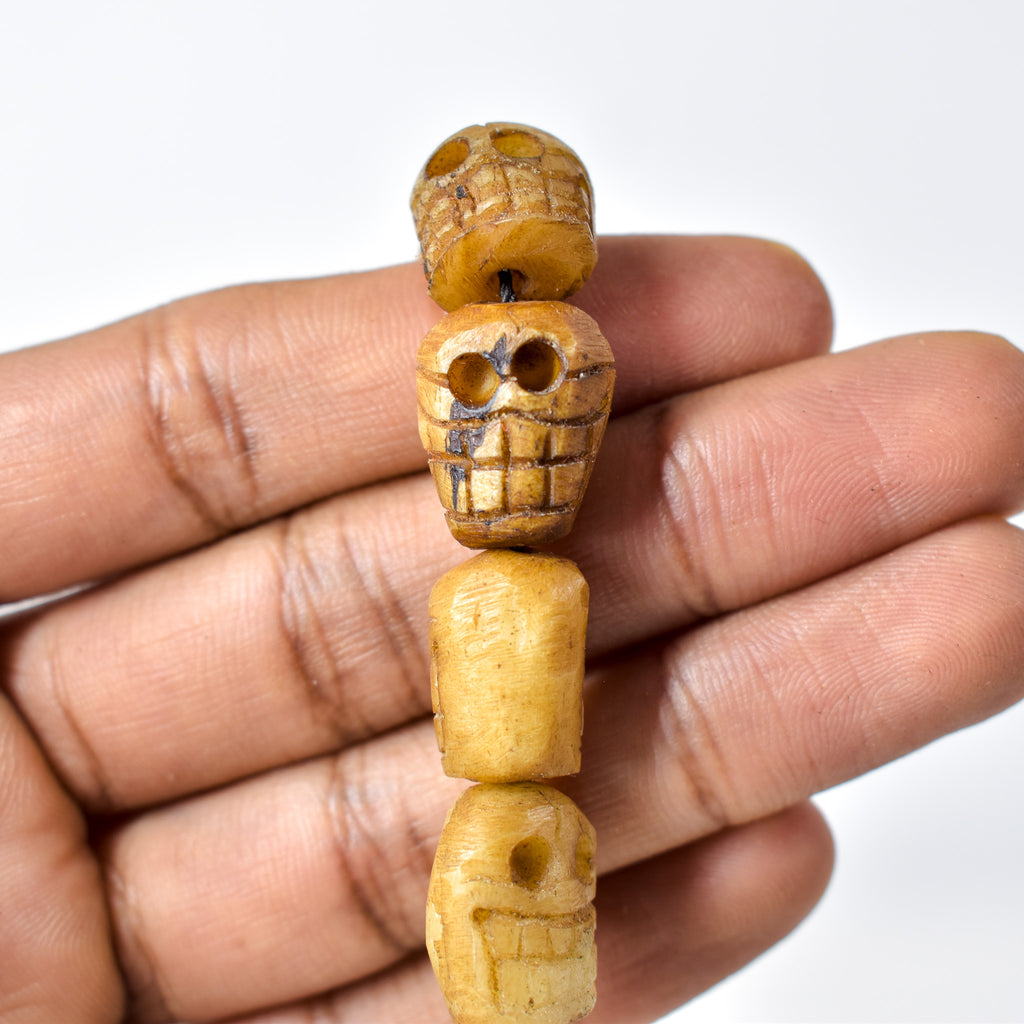 Tibetan Bone Mala Skull Beads 64 Inches