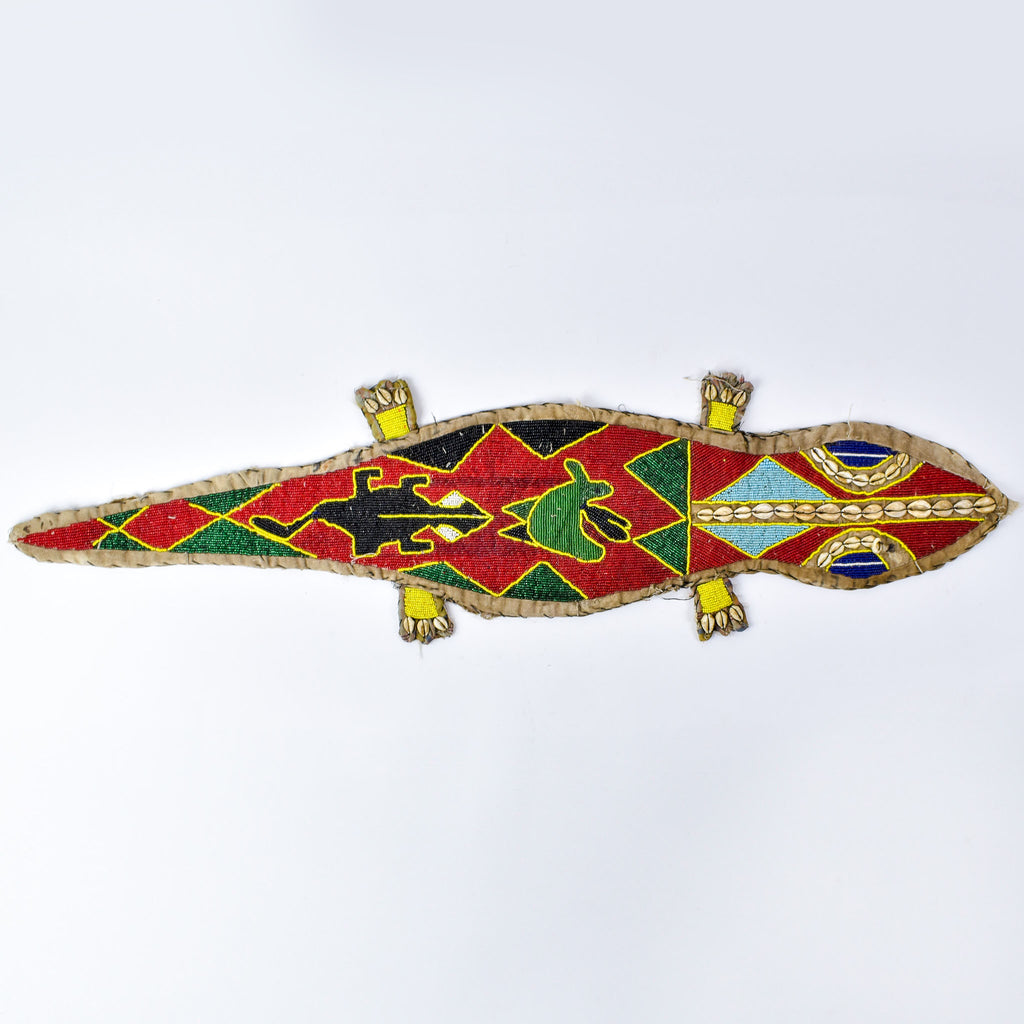 Yoruba Beaded Crocodile Diviner's Panel Nigeria