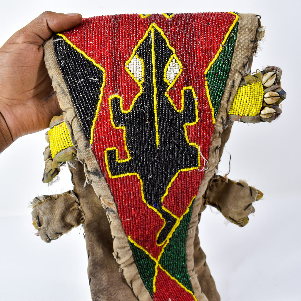 Yoruba Beaded Crocodile Diviner's Panel Nigeria