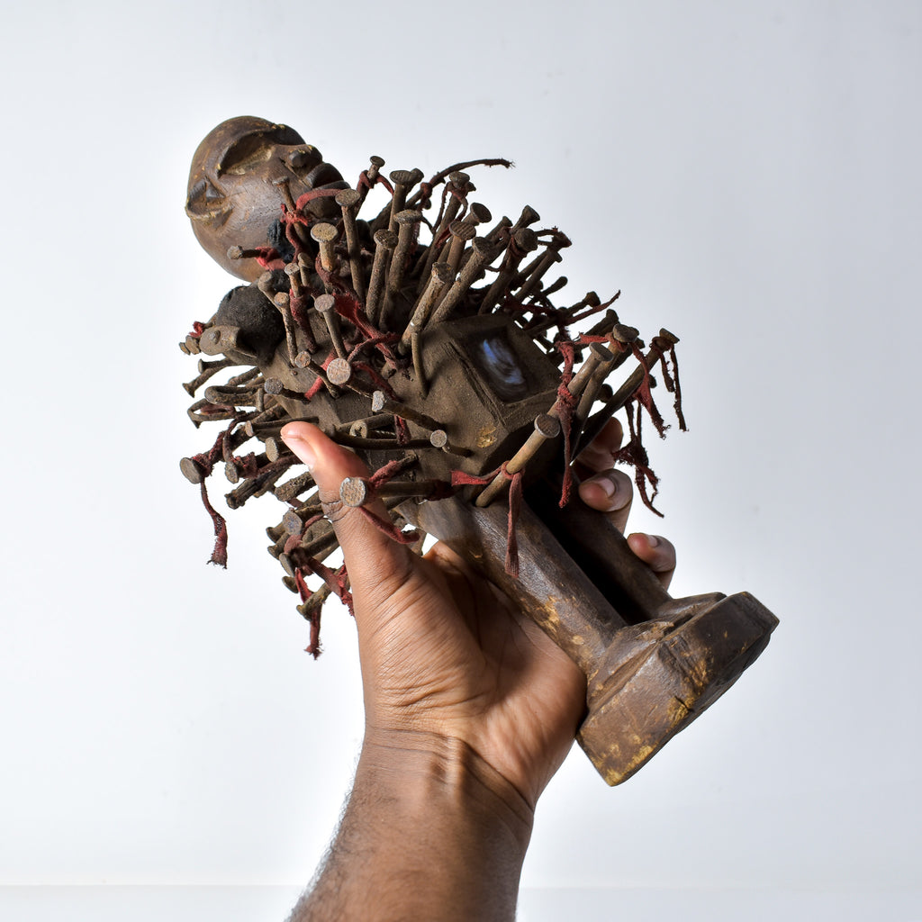 Bakongo Nkisi Power Nail Fetish Figure Congo