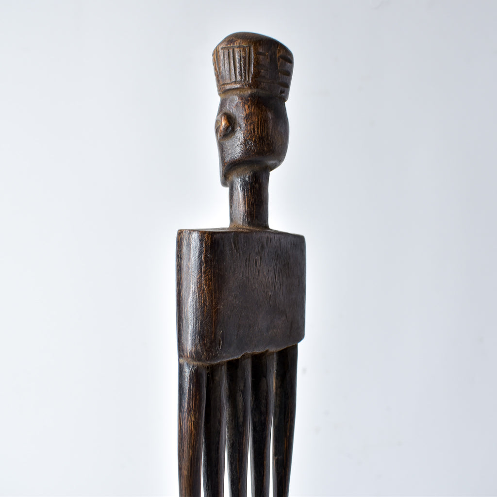 Chokwe Carved Wooden Comb Congo