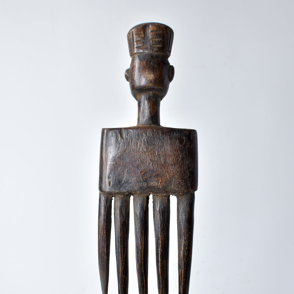 Chokwe Carved Wooden Comb Congo