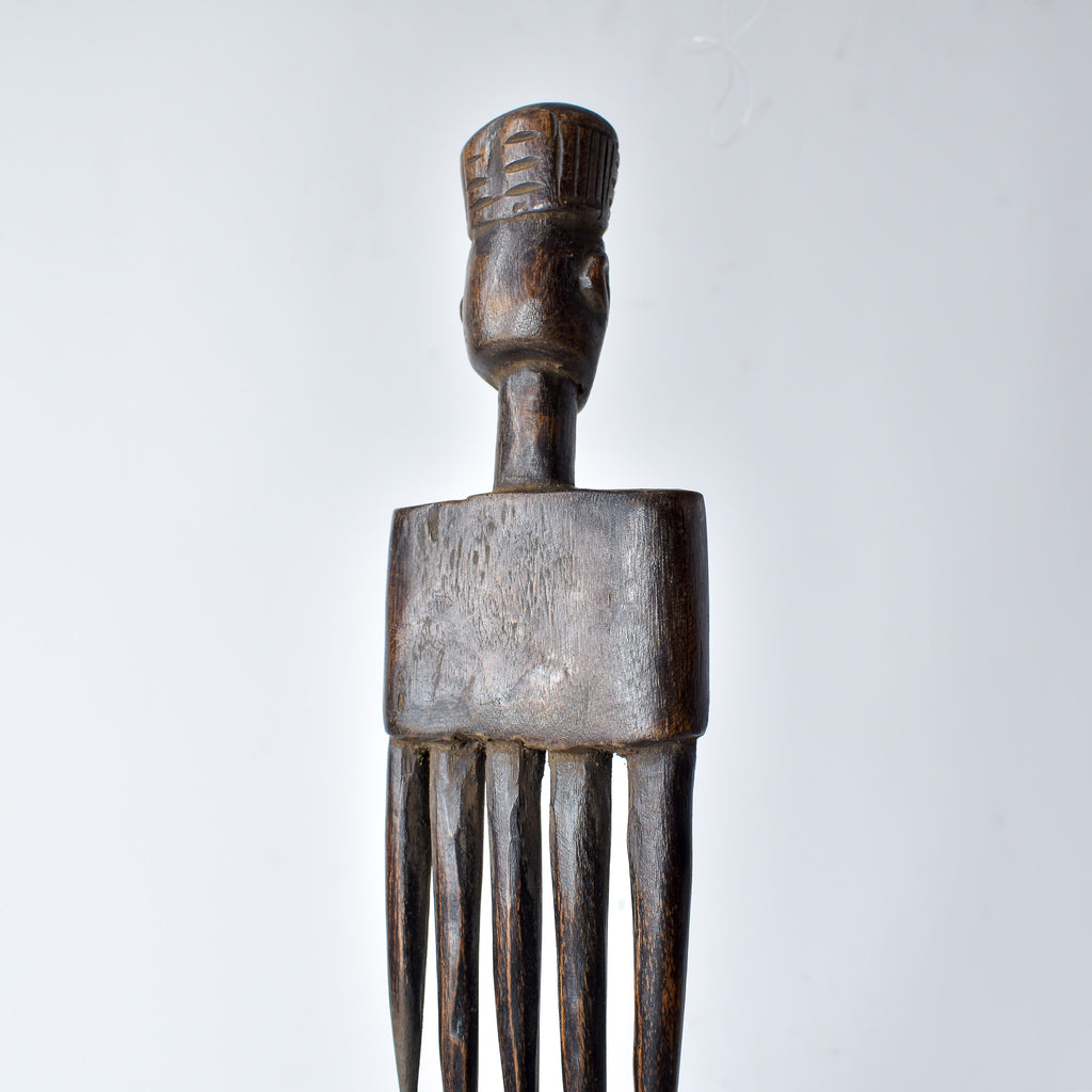 Chokwe Carved Wooden Comb Congo
