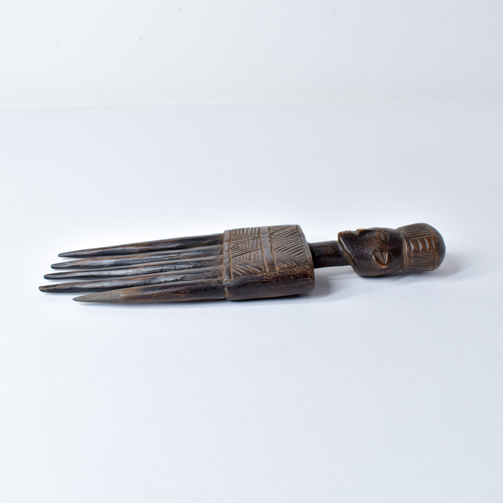 Chokwe Carved Wooden Comb Congo