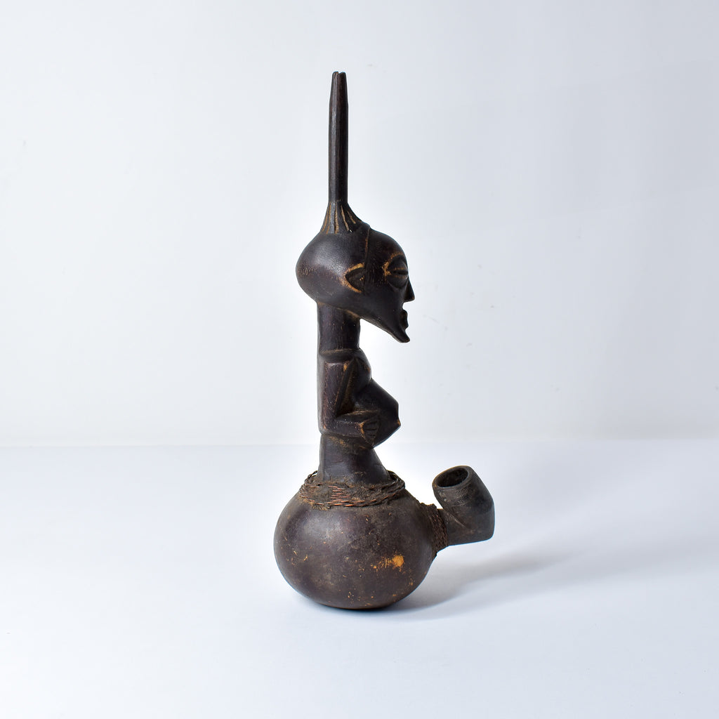 Luba Pipe with Male Figure Congo
