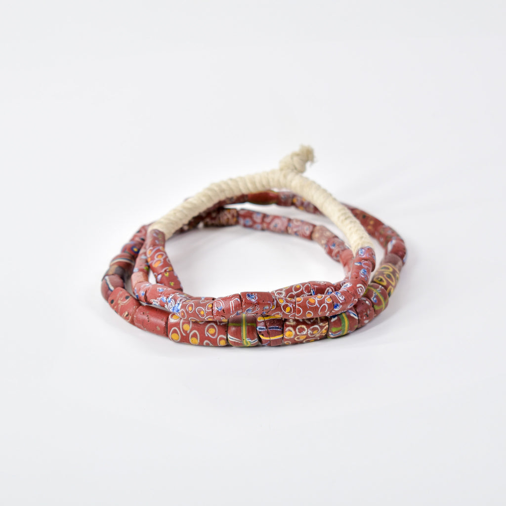 Venetian Mixed Brick Red Trade Beads30 Inch