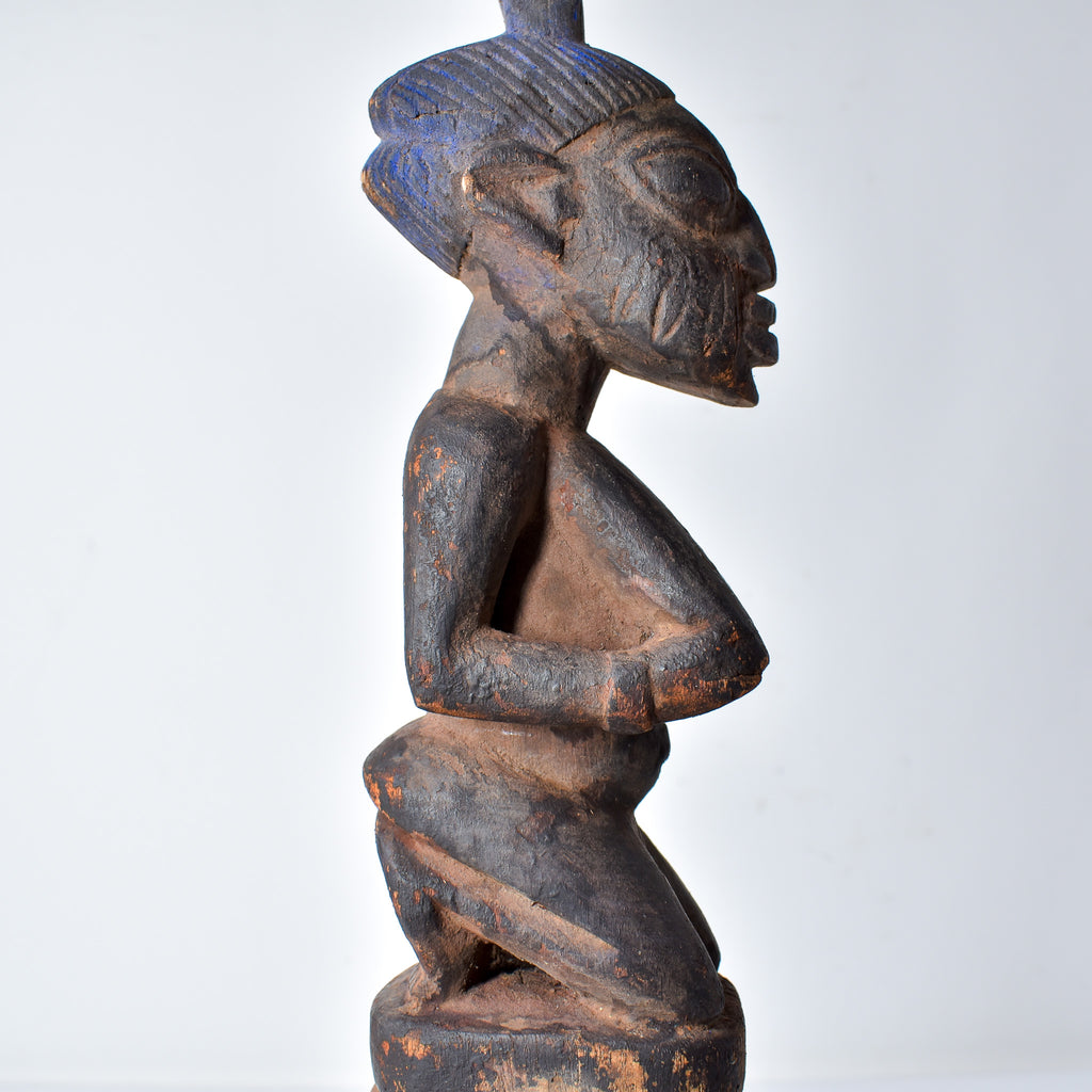 Yoruba Shango Figure Wand Kneeling Nigeria