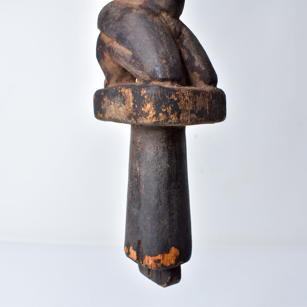 Yoruba Shango Figure Wand Kneeling Nigeria