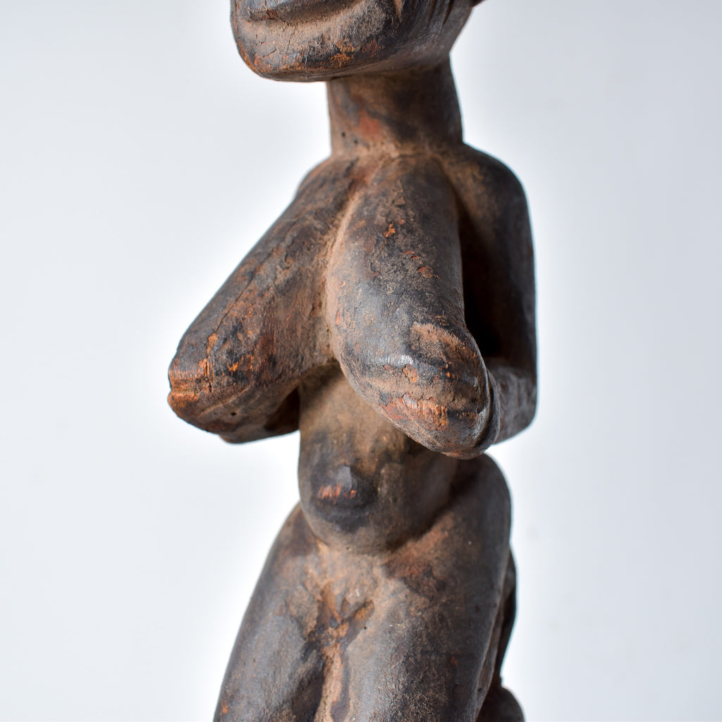 Yoruba Shango Figure Wand Kneeling Nigeria