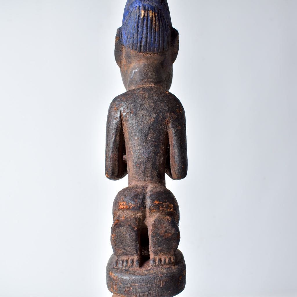 Yoruba Shango Figure Wand Kneeling Nigeria