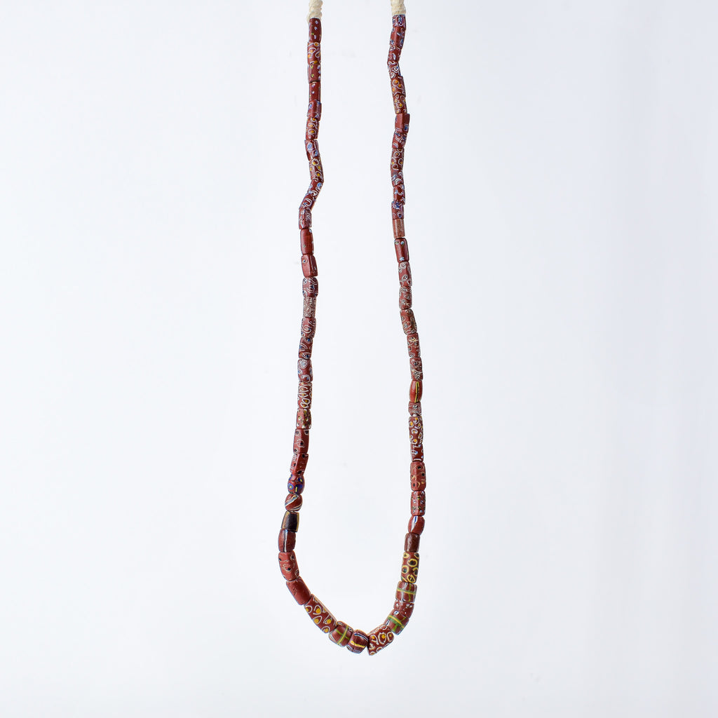 Venetian Mixed Brick Red Trade Beads30 Inch