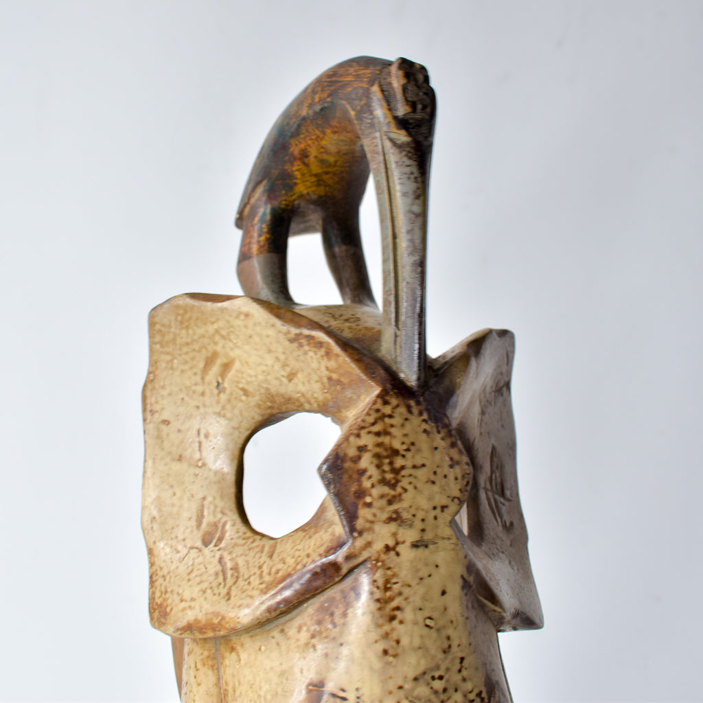 Guro Elephant House Mask with Bird Côte d'Ivoire