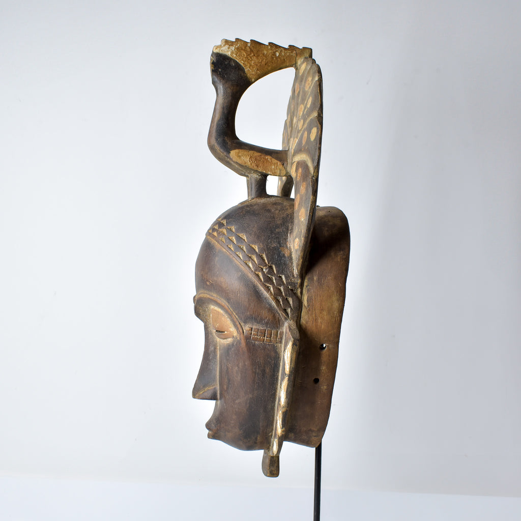 Guro Figural Mask with Peacock Côte d'Ivoire