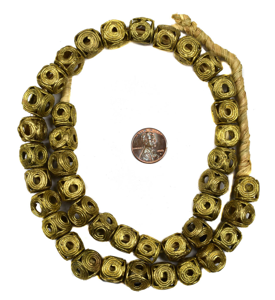 Baule Brass Hollow Beads Ghana