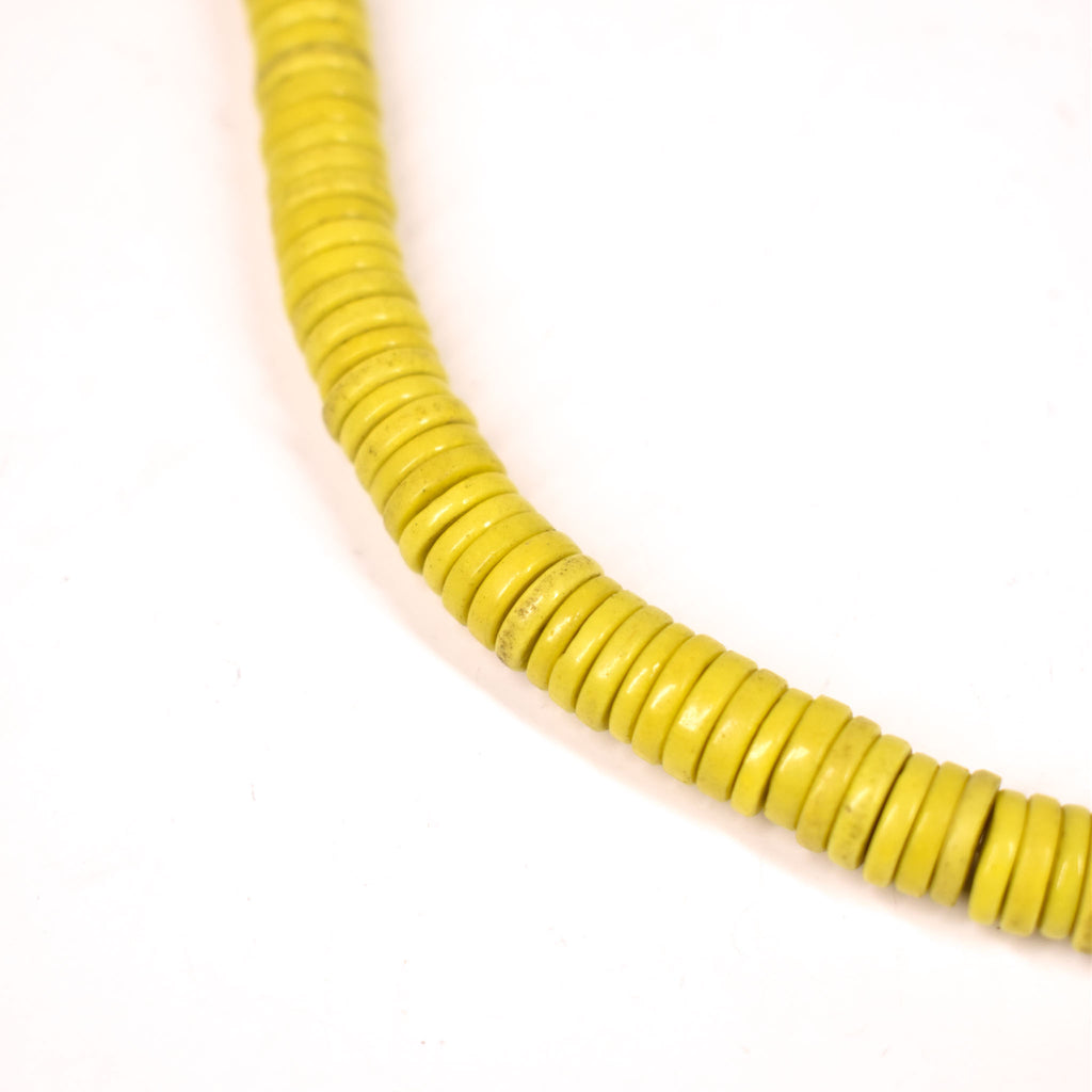 Yellow Button Slices African Trade Beads