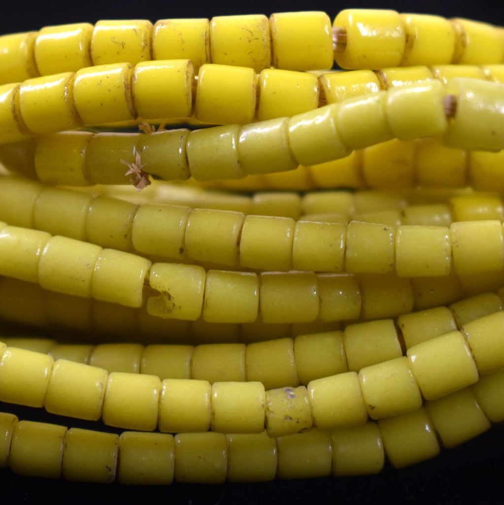 Yellow Flat Ended Trade Beads