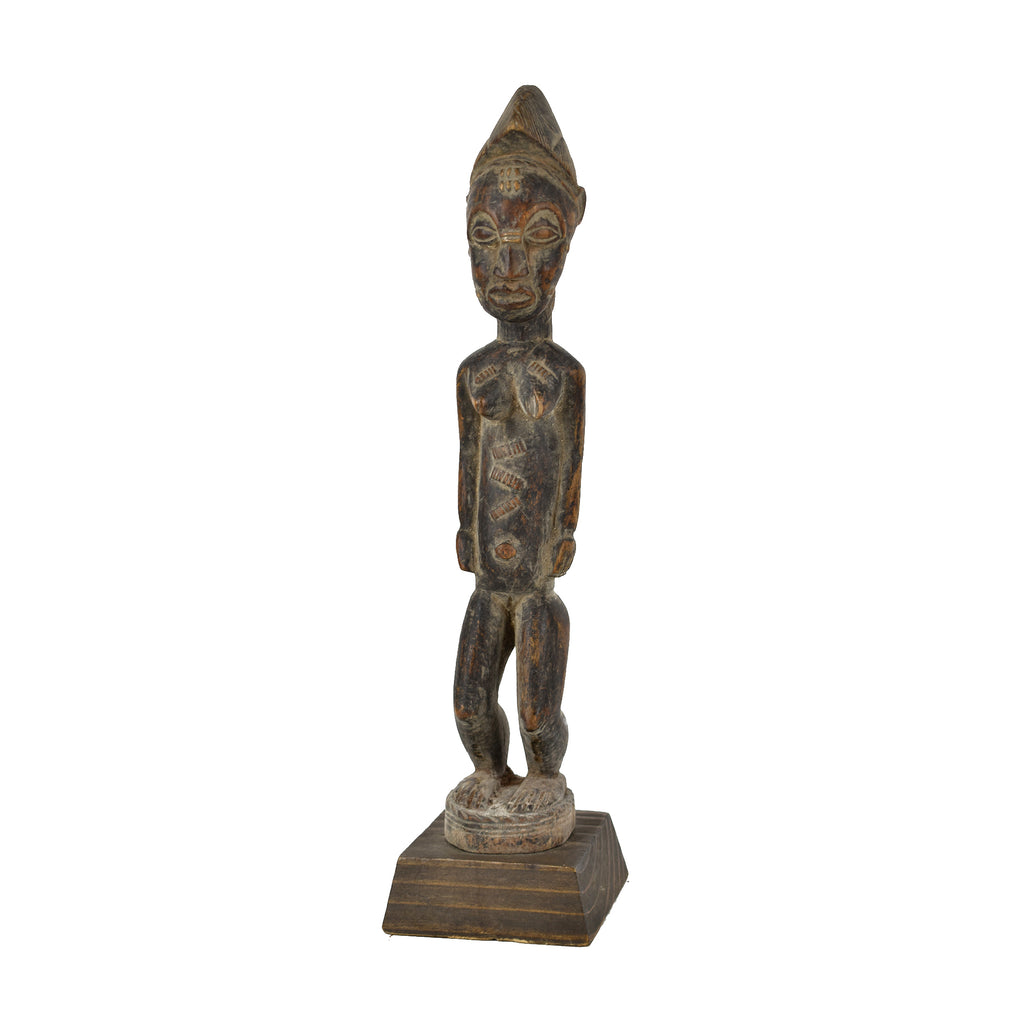 Baule Spirit Spouse Female on Base Miniature 16 Inch Congo